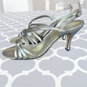 Caparros Silver Strappy Sandals | Size 7.5 | Special Event Heels